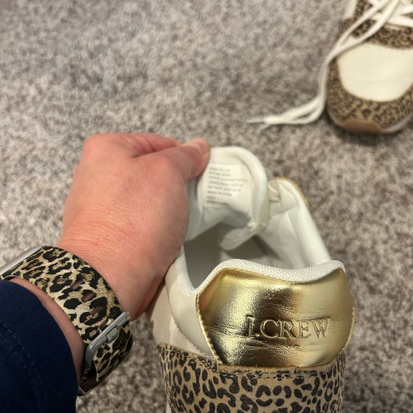 Adorable J. Crew sneakers with leopard print! Size 10.5. Like new/barely worn - Picture 3 of 5